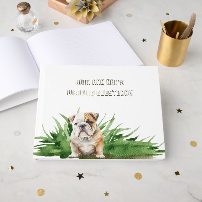 Mum and Dad Dog Wedding Guest Book (Front Open)
