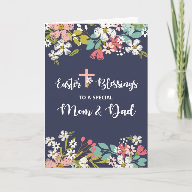 Mum and Dad Easter Blessings of Risen Christ Card (Front)