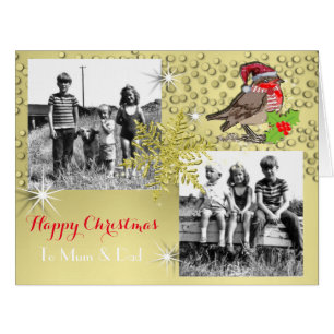 Mum and Dad Family Photos Festive Card