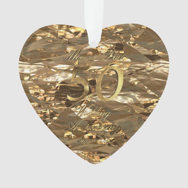 Mum and Dad Golden Wedding Anniversary 50th Ornament (Front)