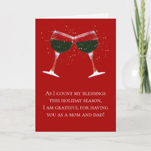 Mum and Dad Happy Holidays Christmas Funny Card