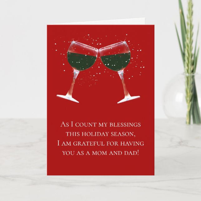 Mum and Dad Happy Holidays Christmas Funny Card (Front)