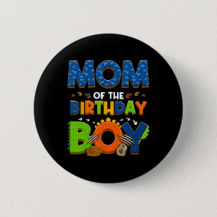 Mum And Dad Of The Birthday Boy Dinosaur Family Pa 6 Cm Round Badge