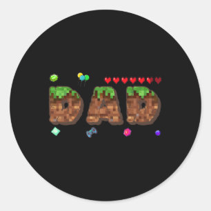 Mum And Dad Of The Birthday Boy Pixel Game Matchin Classic Round Sticker