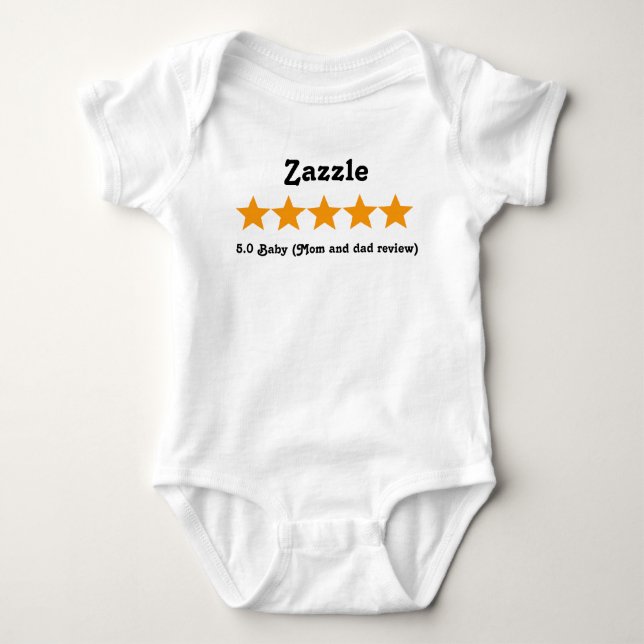 Mum and dad review five stars baby bodysuit (Front)