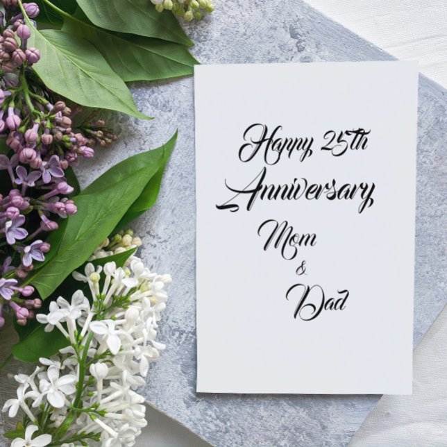 Mum and Dad Silver Wedding Anniversary Foil Card (In Situ)