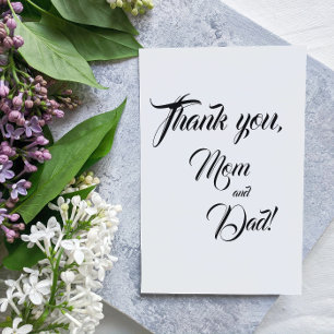 Mum and Dad Wedding Thank You Silver Foil Card