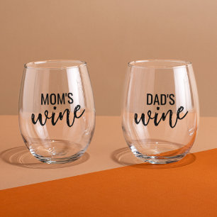 Mum and Dads Stemless Wine Glass