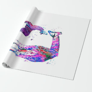 Mum And Daughter Giraffe Gift, Family Lover Gift Wrapping Paper