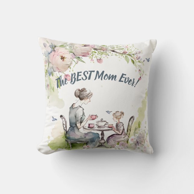 Mum and Daughter Tea Party Cushion (Front)