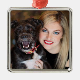 Mum And Dog Pet Christmas Tree Metal Ornament
