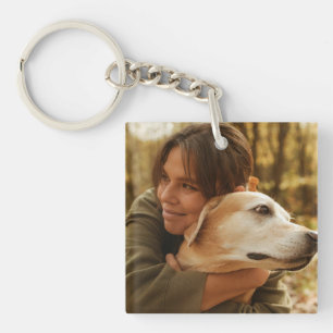 Mum And Dog Photo Key Ring