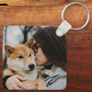 Mum And Dog Photo Key Ring