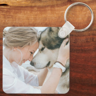 Mum And Dog Photo Key Ring