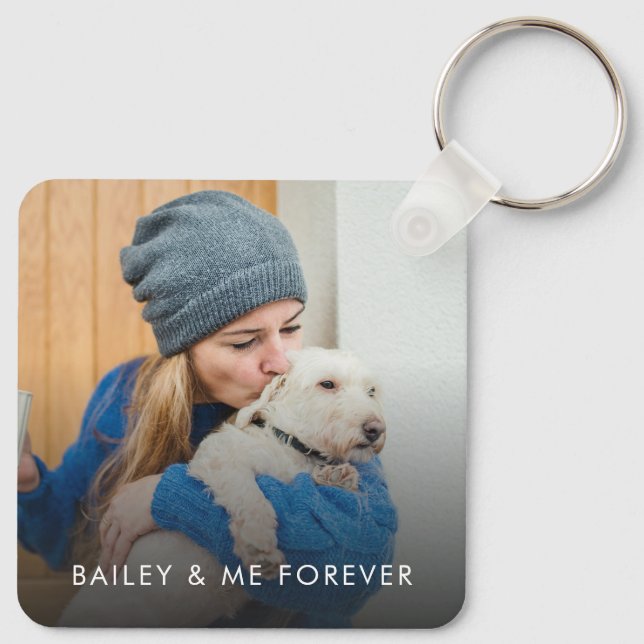 Mum And Dog Photo Key Ring (Back)
