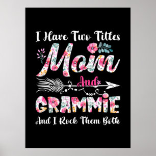 Mum And Grammie Cute Flowers Birthday Poster