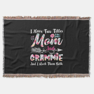 Mum And Grammie Cute Flowers Birthday Throw Blanket