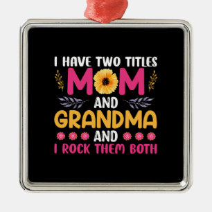 Mum And Grandma Flower Metal Ornament