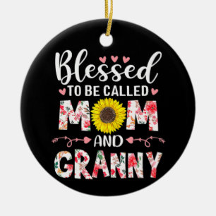 Mum And Granny Floral Birthday Ceramic Ornament