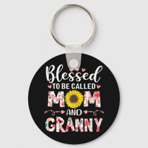 Mum And Granny Floral Birthday Key Ring