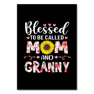 Mum And Granny Floral Birthday Table Number