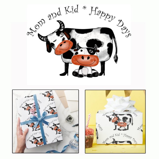 Mum and Kid Happy Days Wrapping Paper (Creator Uploaded)