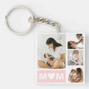 Mum And Kids Name Keepsake Photo Collage  Key Ring
