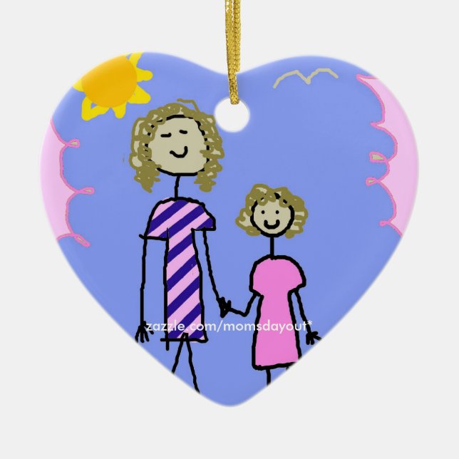 Mum and Me, Mother Daughter Walk Ceramic Ornament (Front)