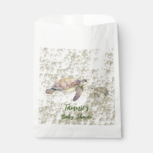 Mum and Me Sea Turtles Baby Shower Favour Bag (Front)