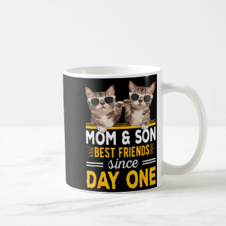 Mum and son friends since day one fist bump coffee mug