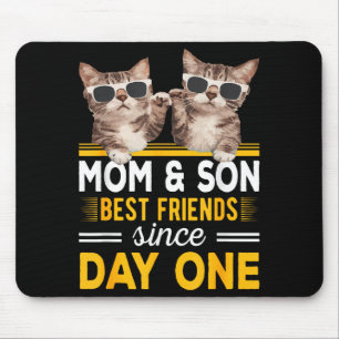Mum and son friends since day one fist bump mouse pad