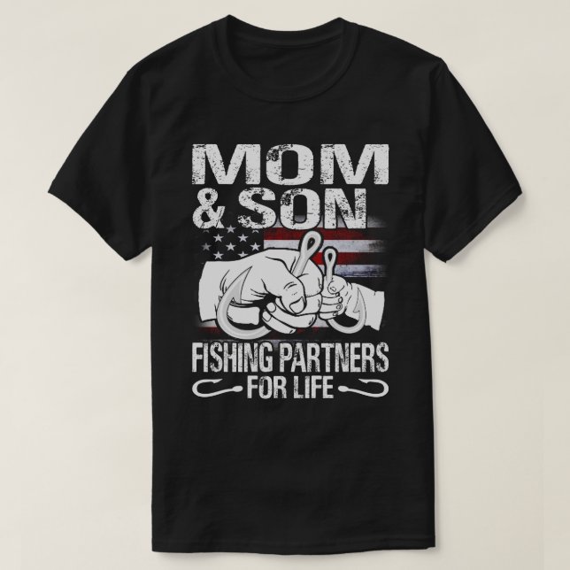mum and Son Matching Shirts Fishing Partners for L (Design Front)