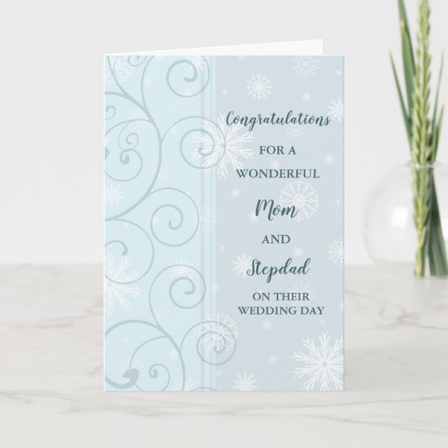 Mum and Stepdad Wedding Day Congratulations Card (Front)