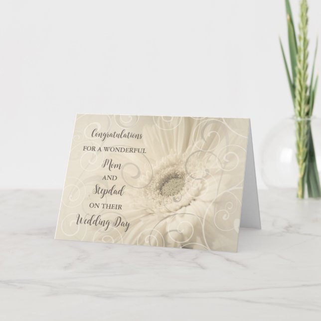 Mum and Stepdad Wedding Day Congratulations Card (Front)