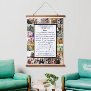 Mum appreciation Mothers Day 22 Photo Collage Hanging Tapestry