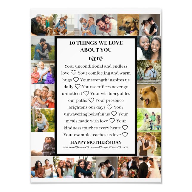 Mum appreciation | Mothers Day 22 Photo Collage Print (Front)