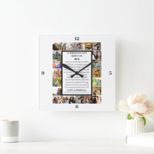 Mum appreciation Mothers Day 22 Photo Collage Square Wall Clock
