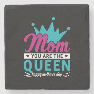 Mum Art A Mum And A Queen Stone Coaster