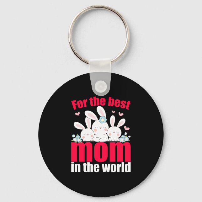 Mum Art Best Mum In The World Key Ring (Front)