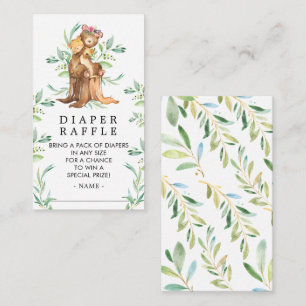 Mum & Baby Bear Baby Shower Diaper Raffle Ticket Enclosure Card
