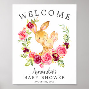 Mum & Baby Bunny Welcome Baby Shower Poster