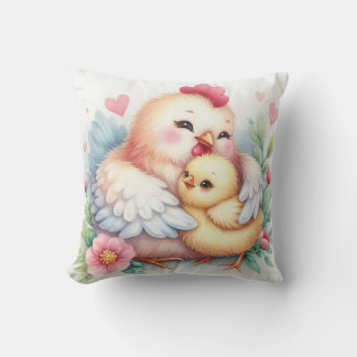 Mum & Baby Chicken Cushion