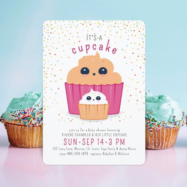 Mum & Baby Cupcake Baby Shower Invitation (Creator Uploaded)