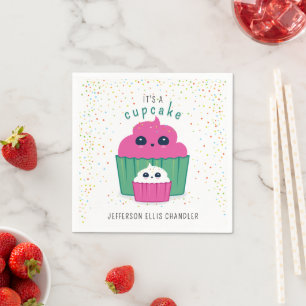 Mum & Baby Cupcake Baby Shower Napkin