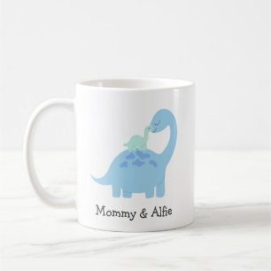 Mum & Baby Cute Dino, Personalised Matching Family Coffee Mug