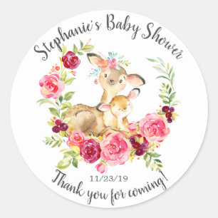 Mum & Baby Deer Shower Favour Sticker