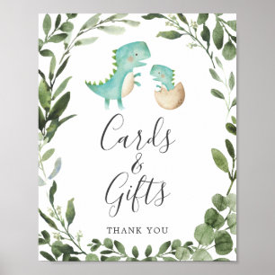 Mum Baby Dinosaur Baby Shower Cards and Gifts Sign