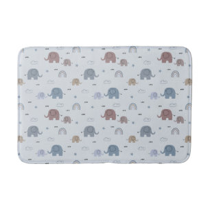 Mum & Baby Elephant Pattern Bath Mat