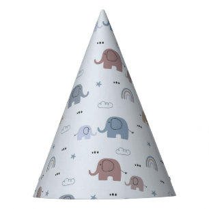 Mum & Baby Elephant Pattern Party Hat
