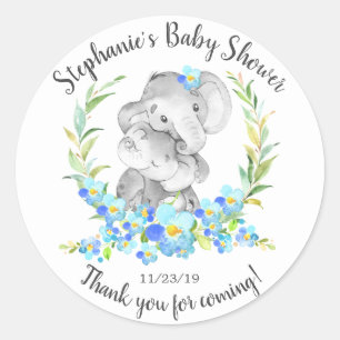 Mum & Baby Elephant  Shower Favour Sticker